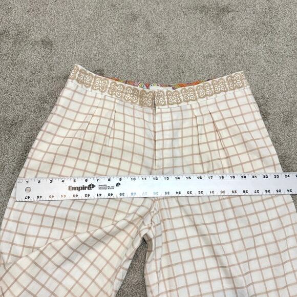 Anthropologie elevenses 14 linen embroidered pleated culottes P3 2925 - Picture 7 of 11